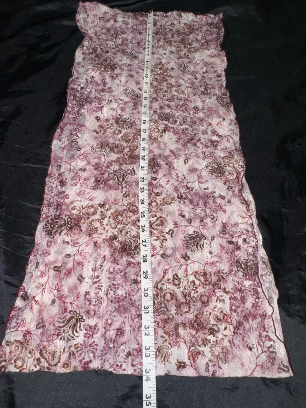 Serendipity Maui Purple Brown Floral Paisley Sheer Extra Long Scarf Wrap Shawl